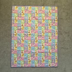 Vintage Precious Moments baby animal quilt - toddler - handmade - 54 x 41
